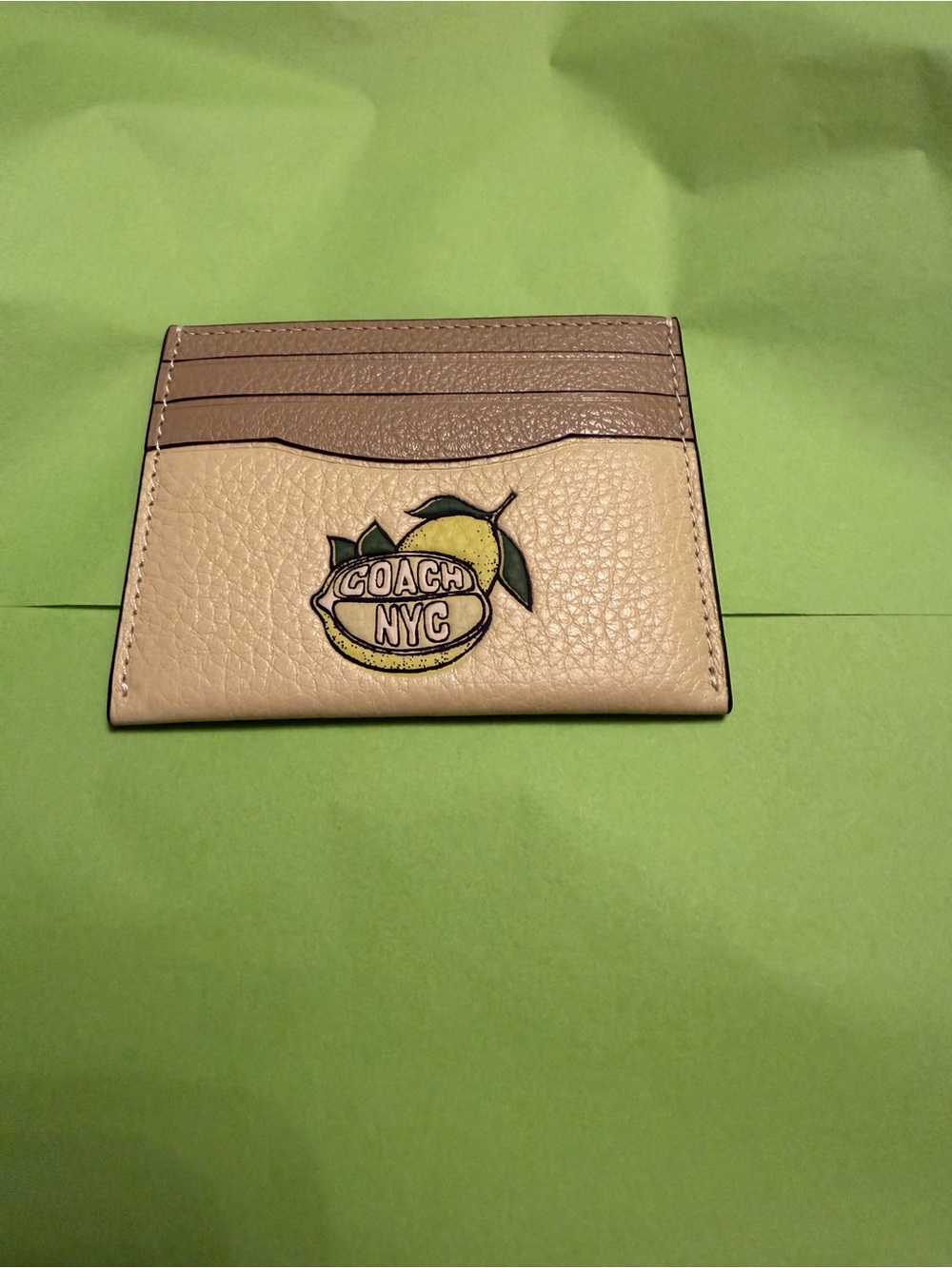 Coach Slim Id Card Case With Lemon Graphic in Moonlight.